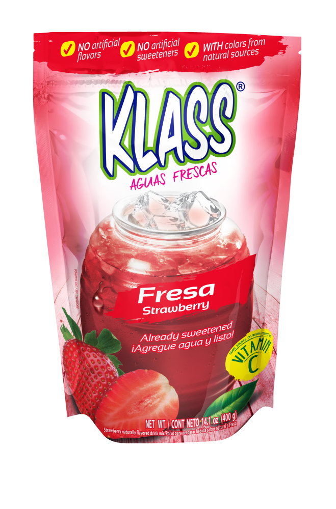 Klass Drink Mix, Sweetened, Strawberry Flavored