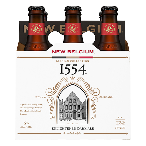 1554 Enlightened Dark Ale Belgium Black Beer 6 Pk Bottles