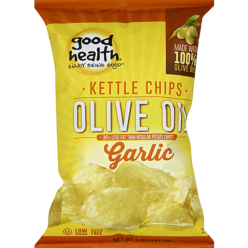 Good Health Kettle Chips, Olive Oil, Garlic 5 Oz