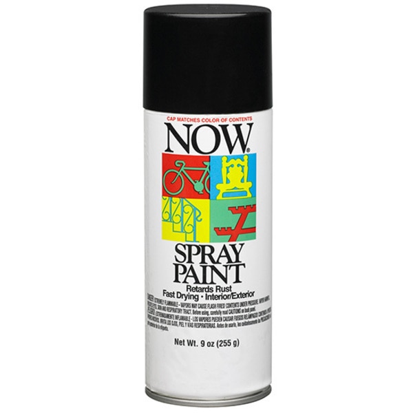 Krylon 21213 Now Enamel Spray Paint, 9 Oz, Gloss Black