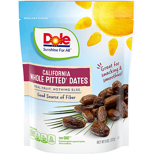 Dole California Whole Pitted Dates 8 Oz. Pouch