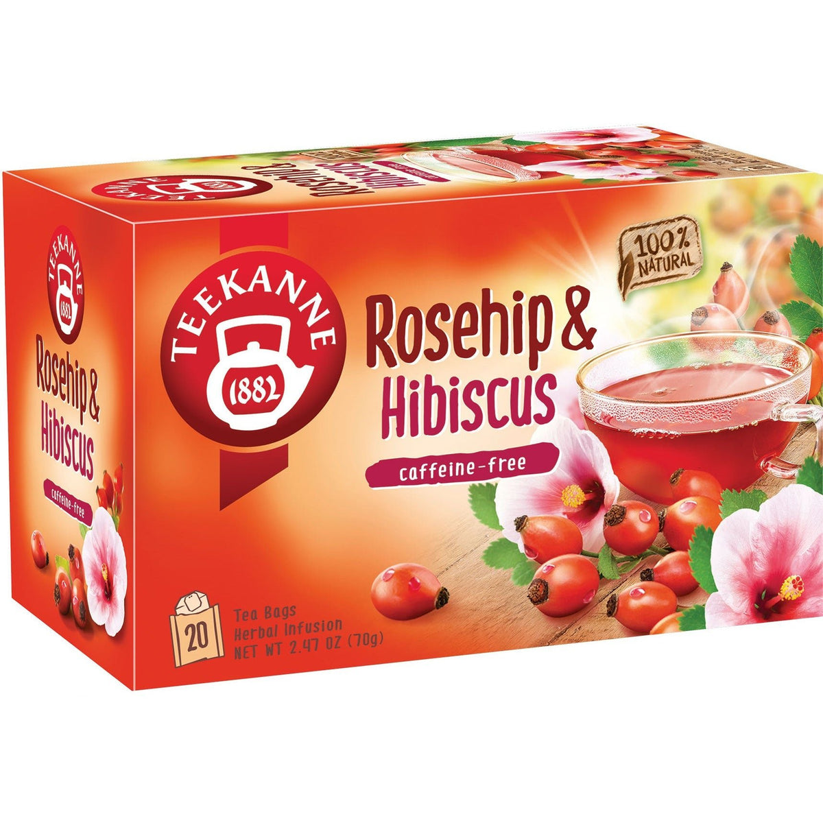 Teekanne Fruit Infusion Tea, Rosehip & Hibiscus Flowers, Bags