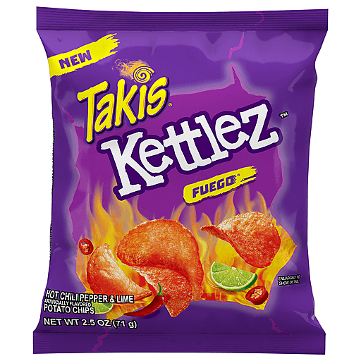 Takis Kettlez Fuego Hot Chili Pepper & Lime Kettle-Cooked Potato Chips