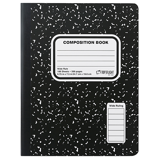 Top Flight MB100 Marbled Composition Book - Wide Rule