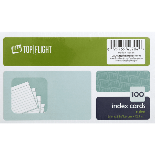 Top Flight Index Cards, Ruled