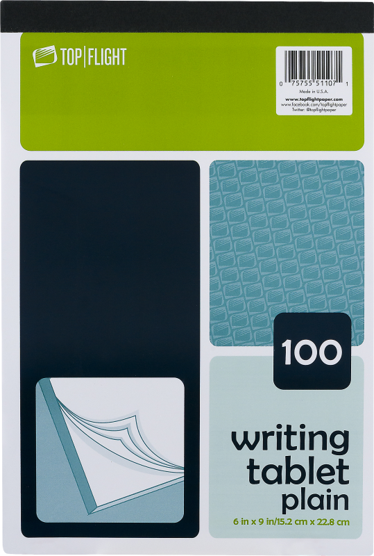 Top Flight Writing Tablet, Plain, 100