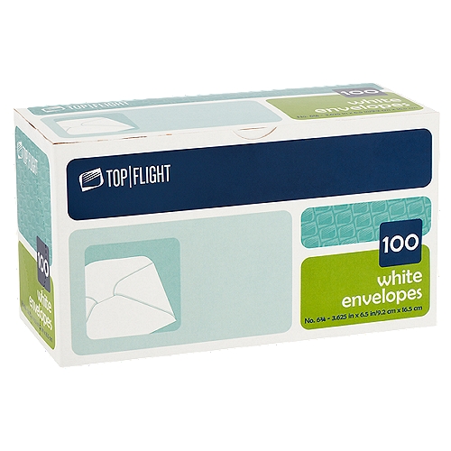 Top Flight 1710 Plain Envelopes 3-5/8''x6-1/2'', White