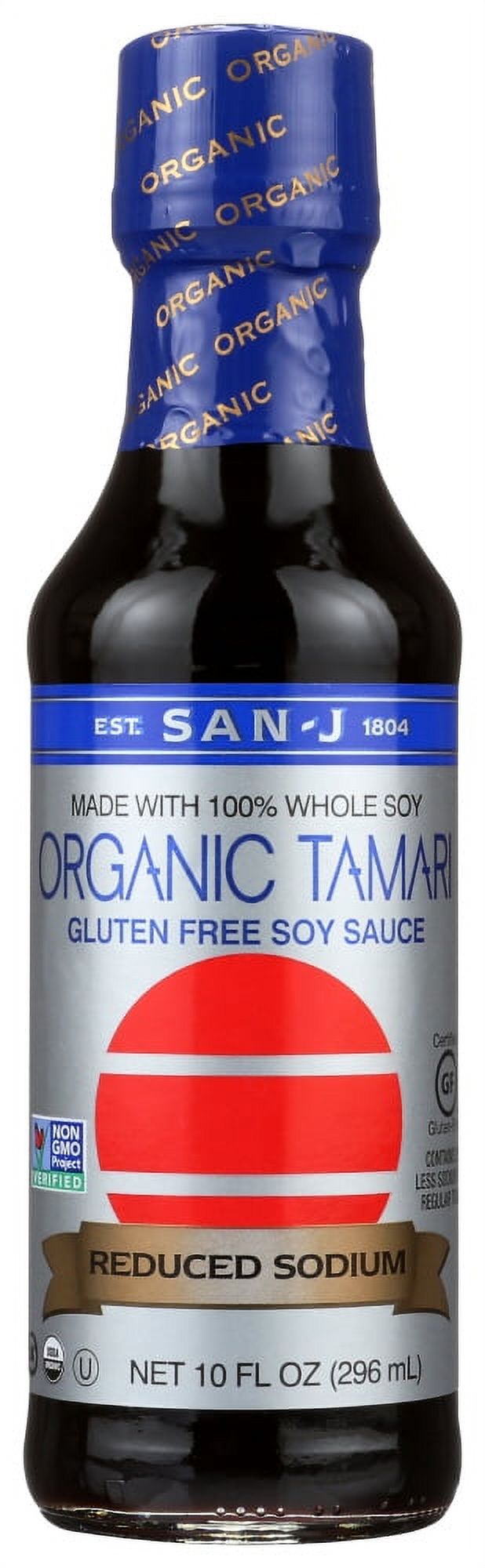 San-J Organic Reduced Sodium Gluten Free Tamari Soy Sauce -- 10 Fl Oz