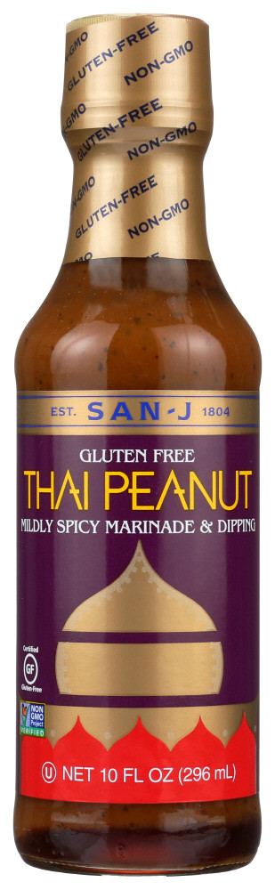 San-J Thai Peanut Mildly Spicy Marinade & Dipping Sauce, 10 Fl Oz