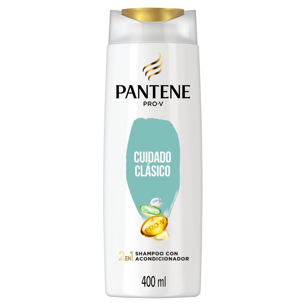 Pantene Shampoo 2 En 1 Pro-V Cuidado Clásico 400ml