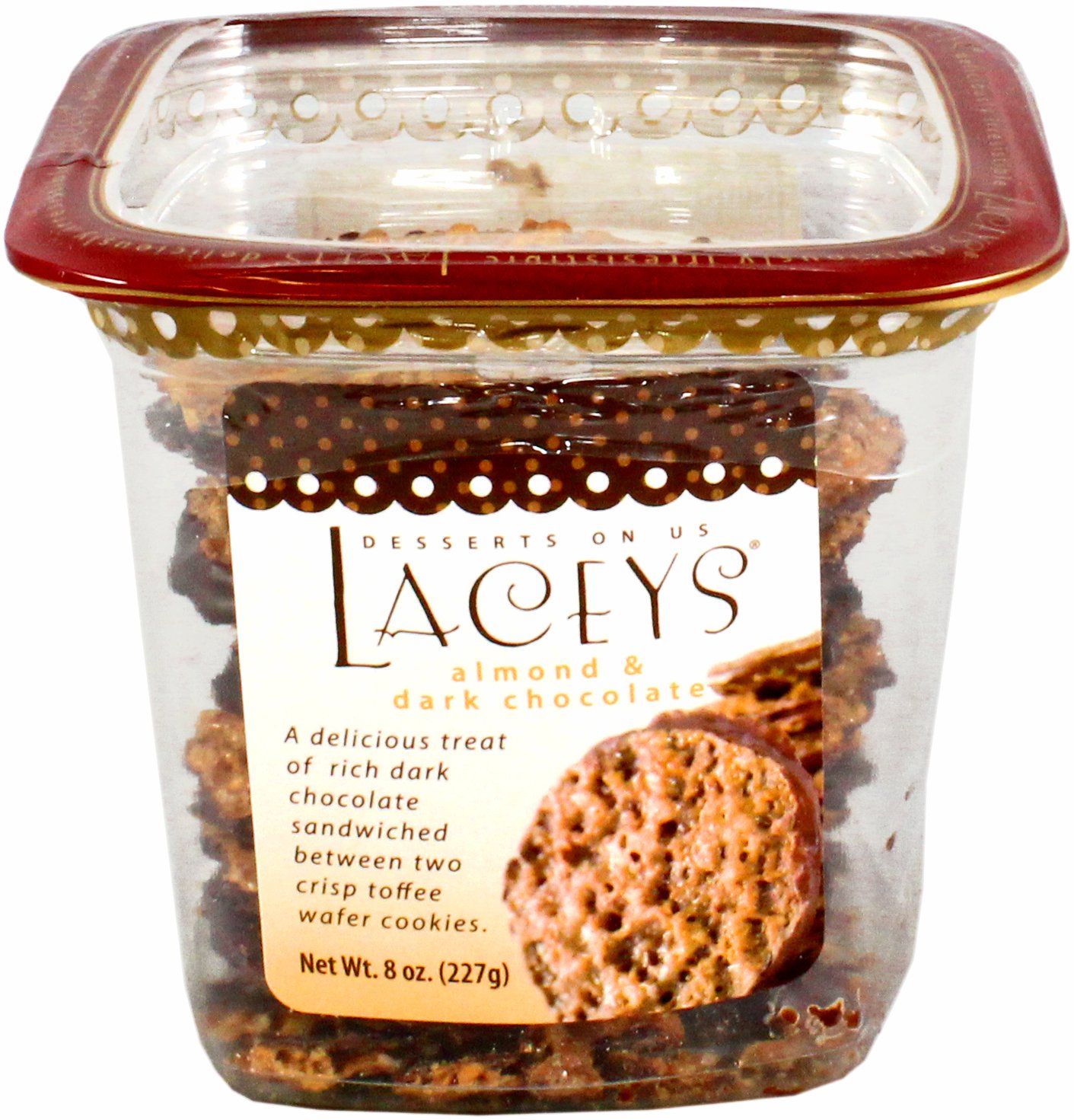 Lacey's Almond & Dark Chocolate Toffee Wafer Cookies