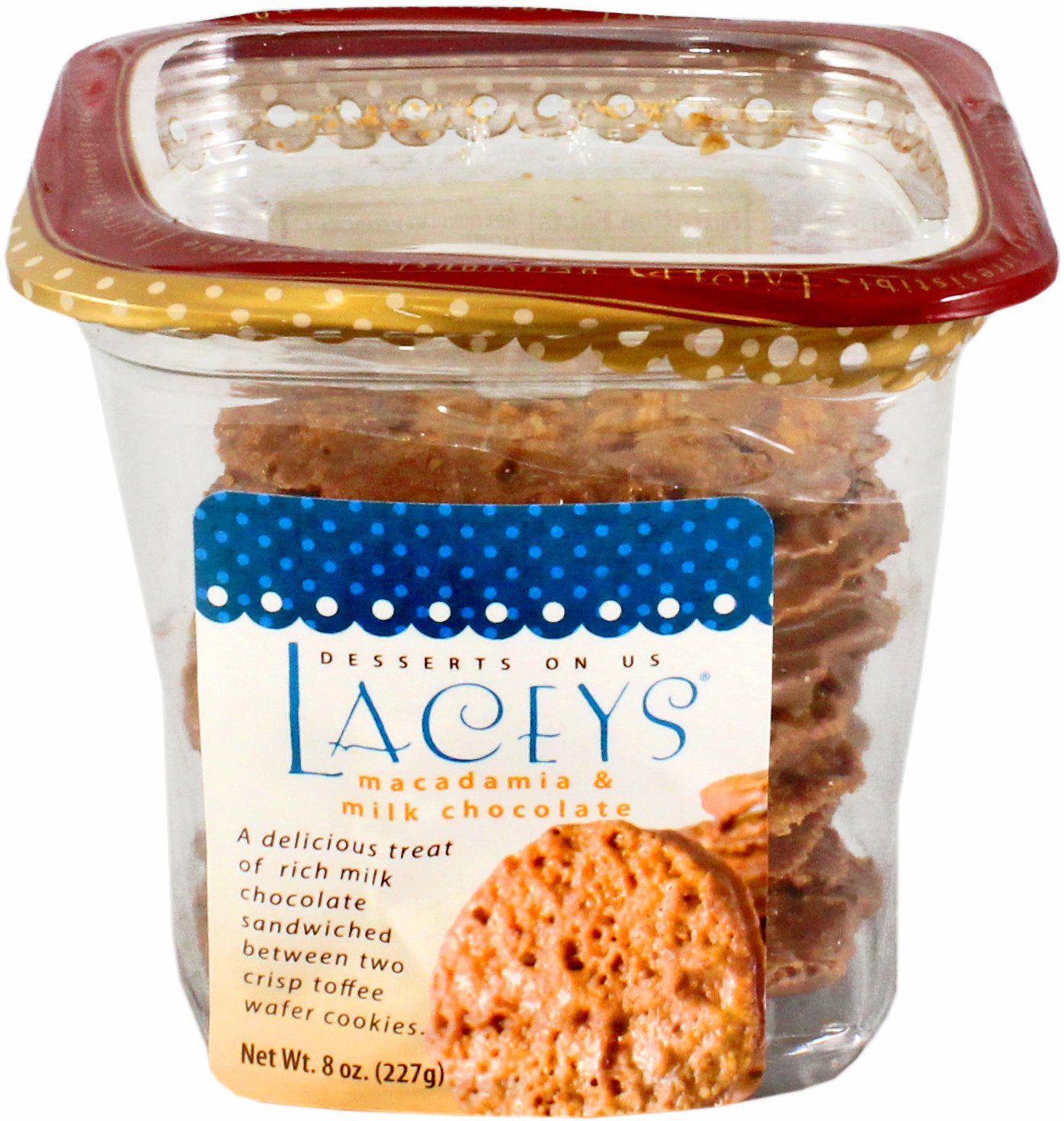 Lacey's Macadamia & Milk Chocolate Wafer Confection 8 Oz