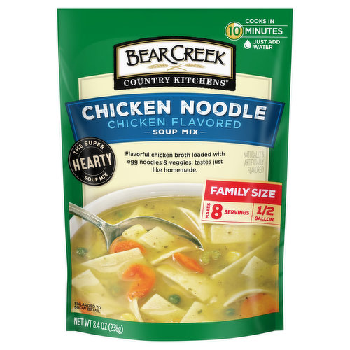 Bear Creek Country Kitchens Soup Mix, Chicken Noodle Flavored, Family Size 8.4 Oz