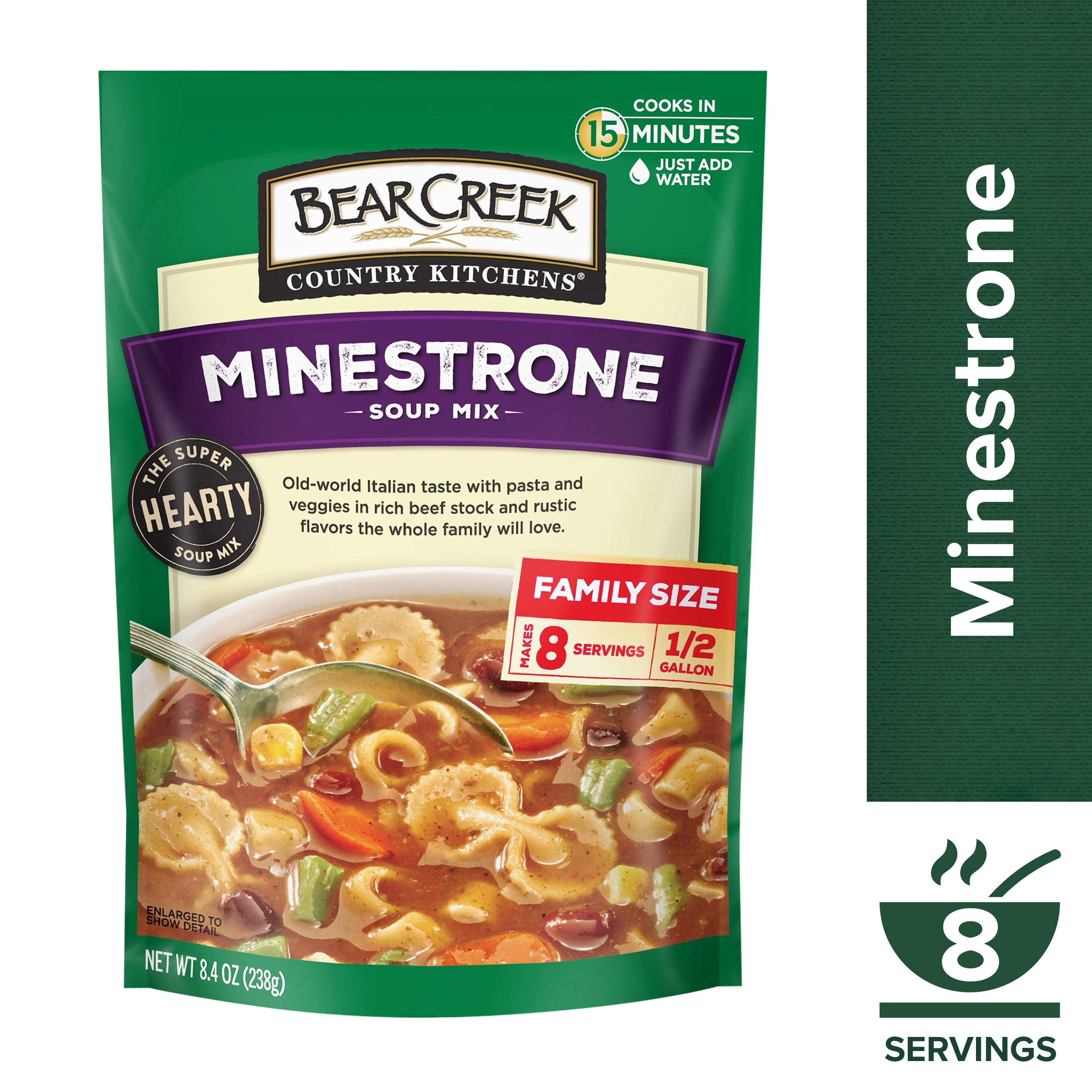 Bear Creek Country Kitchens Soup Mix, Minestrone, Family Size 8.4 Oz
