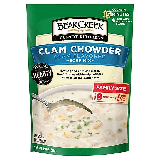 Bear Creek Country Kitchens Soup Mix, Clam Chowder, Family Size 9.9 Oz