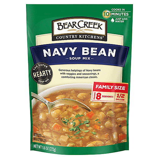 Bear Creek Country Kitchens Soup Mix, Navy Bean, Family Size 9.6 Oz