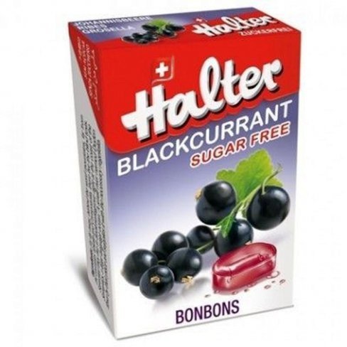 Halter Cukormentes Cukorka Feketeribizli 40 G