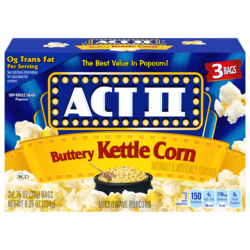 Act II Microwave Popcorn Buttery Kettle Corn