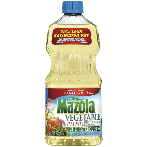 Mazola Plus! Vegetable Oil 48 Oz Plastic Bottle