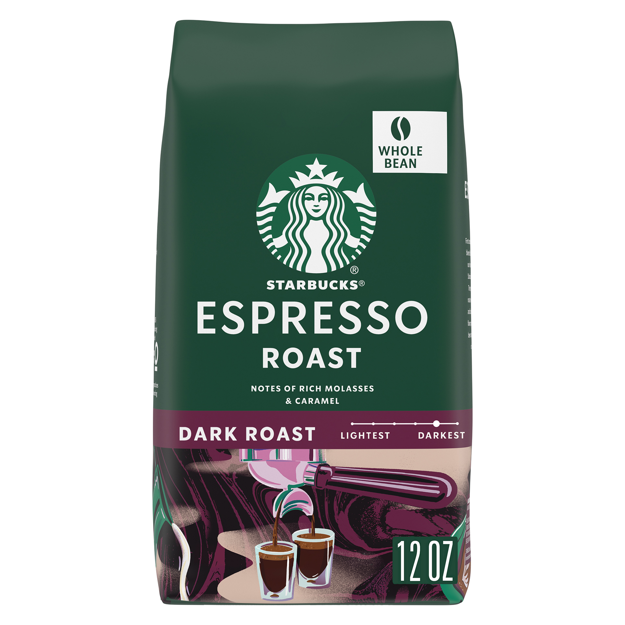 Starbucks Whole Bean Espresso Roast Dark Coffee 40 Oz Bag
