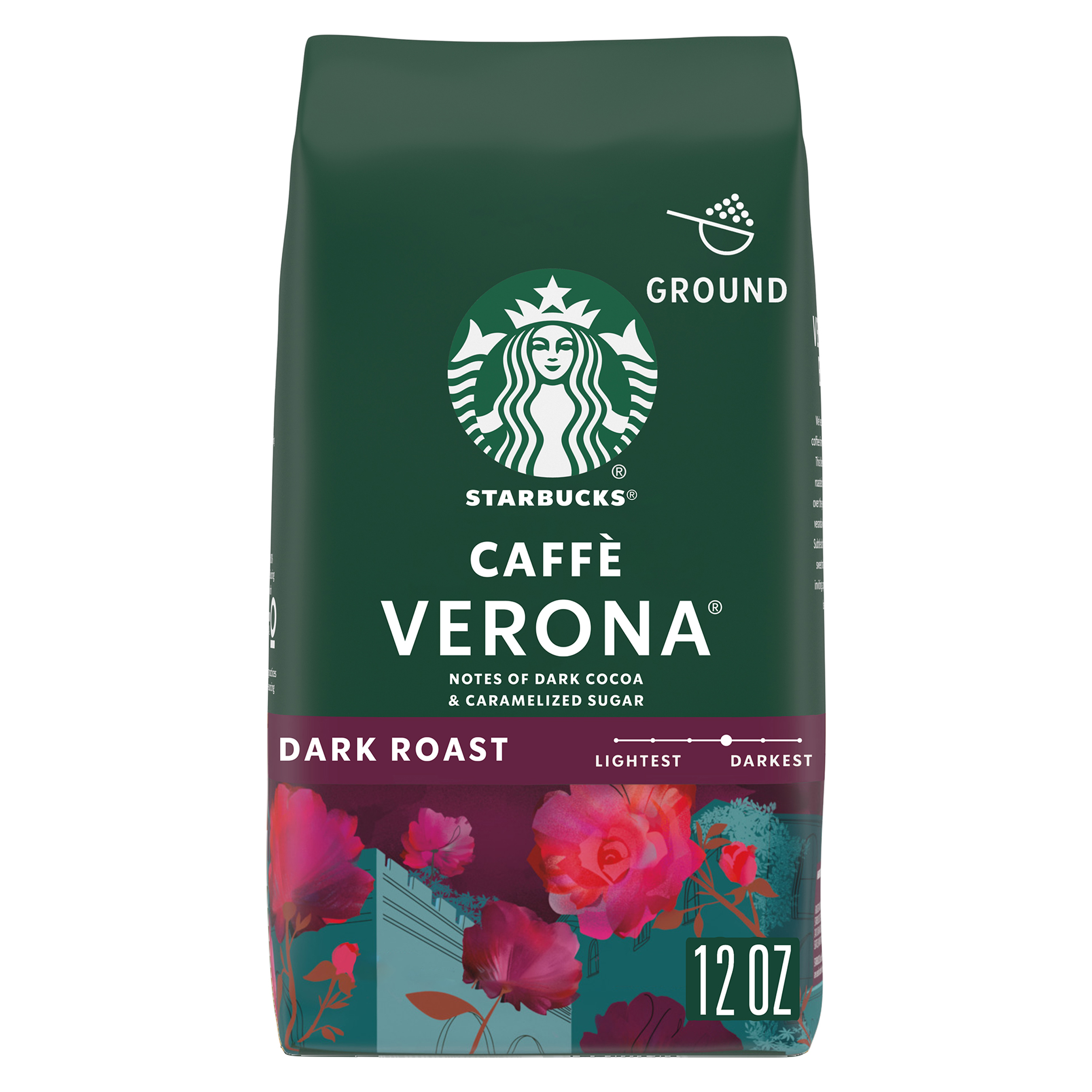 Starbucks Coffee, Caffe Verona, Dark Roast, Ground 12 Oz