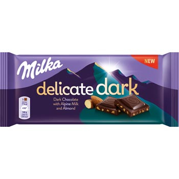 Milka Delicate Dark Czekolada Z Mleka Alpejskiego Almond 85 G