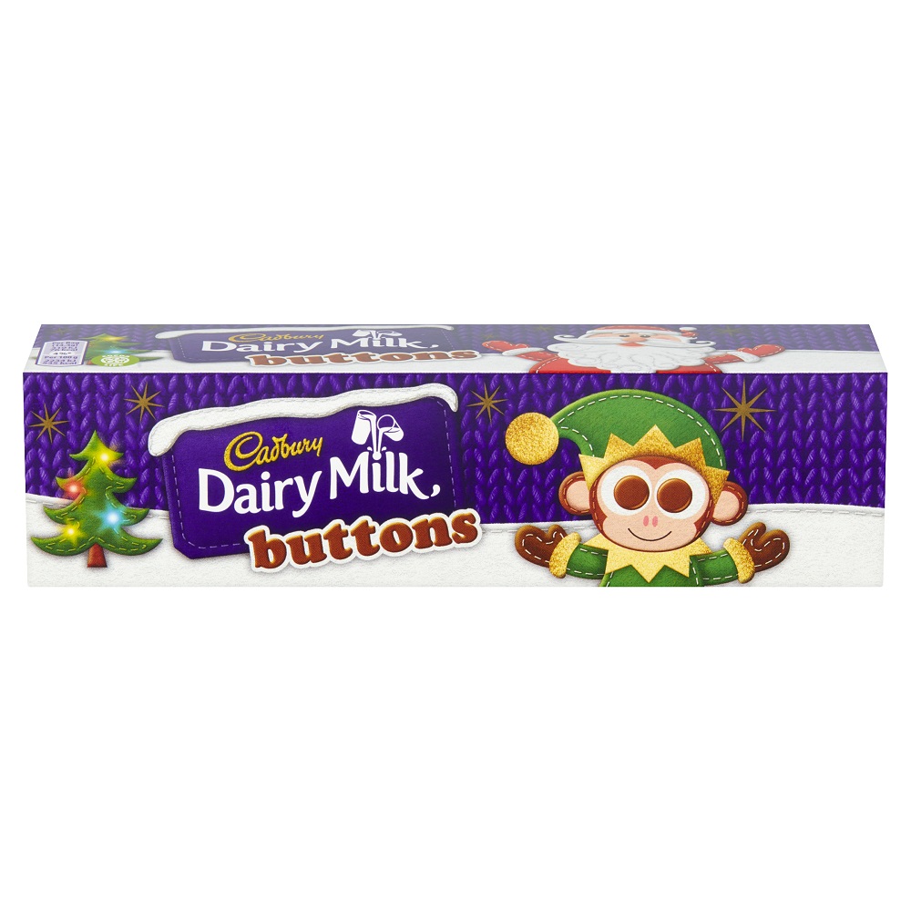 Cadbury Dairy Milk Buttons Christmas Chocolate Tube 72G