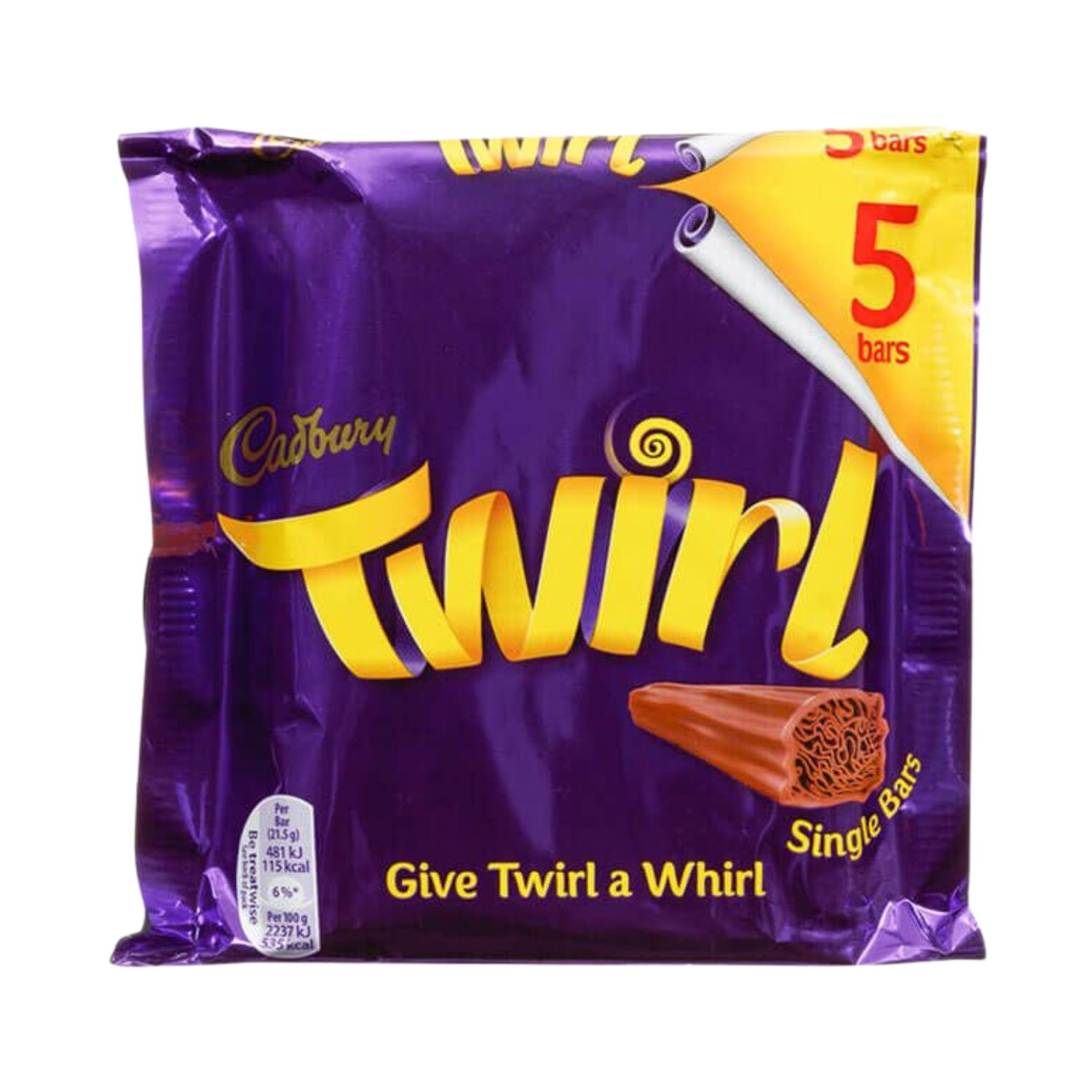 Cadbury Twirl Chocolate 5 Bars X 21.5g