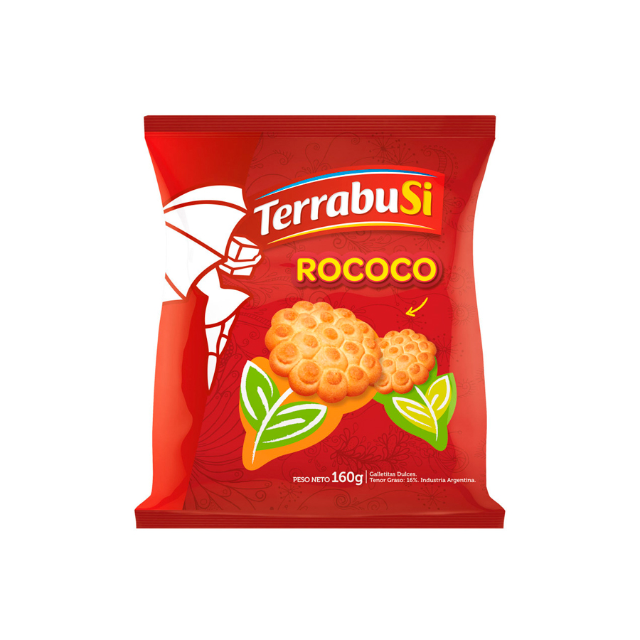 Terrabusi Rococó Sweet Classic Argentinian Cookies Vanilla Flavor, 160 G / 5.6 Oz