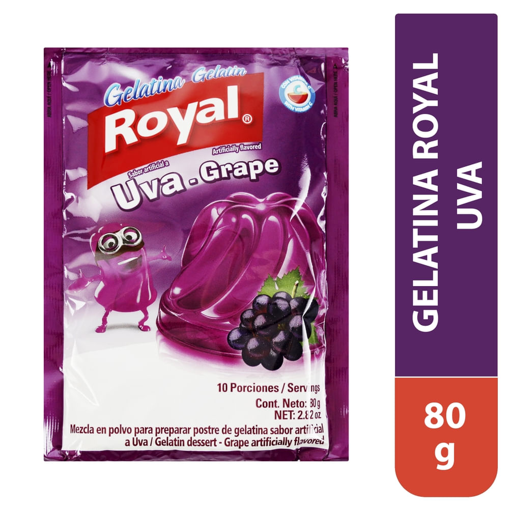 Royal Gelatina En Polvo Sabor Uva Sobre - 80g