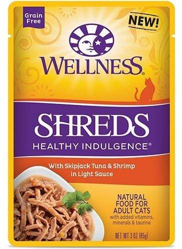Wellness Healthy Indulgence Natural Grain Free Shreds With Tuna And Shrimp In Light Sauce Cat Food Pouch
