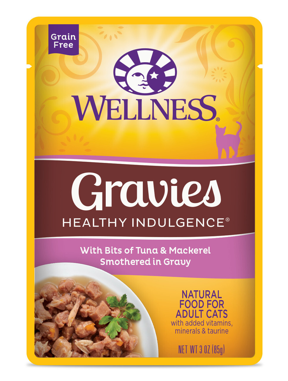 Wellness Healthy Indulgence Natural Grain Free Gravies With Tuna And Mackerel In Gravy Cat Food Pouch