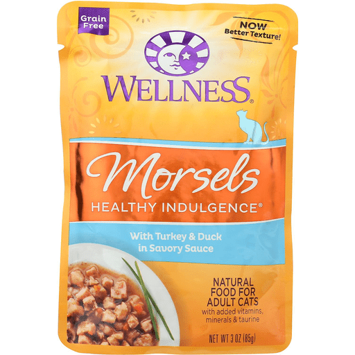 Wellness Healthy Indulgence Natural Grain Free Morsels With Turkey And Duck In Savory Sauce Cat Food Pouch