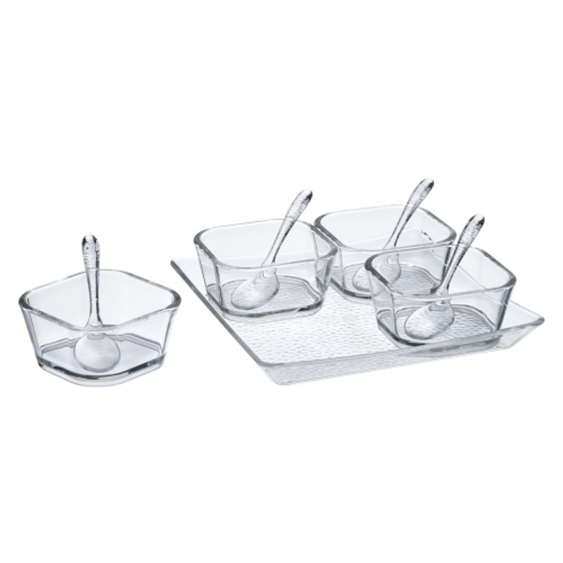 Lillian's Acrylicware - 9 Piece Tray, Bowl, & Spoon 1 Set
