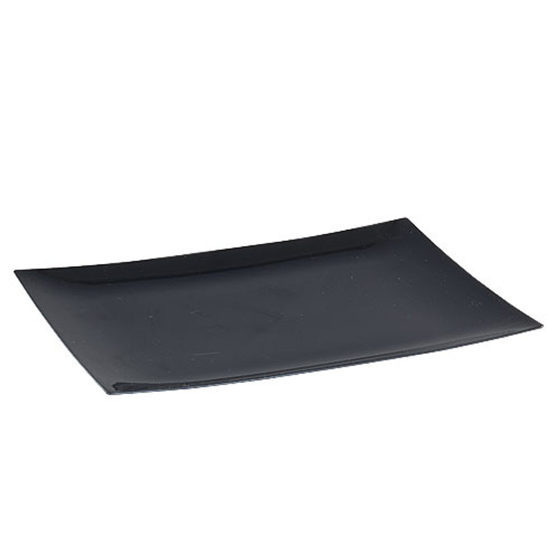Lillian's Black 9" Rectangular Plastic Salad Plates 10 Ct