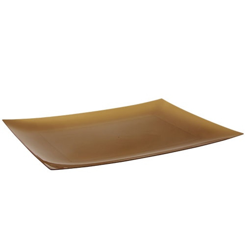 Lillian's Gold 11.75" Rectangular Plastic Entree Plates 10 Ct