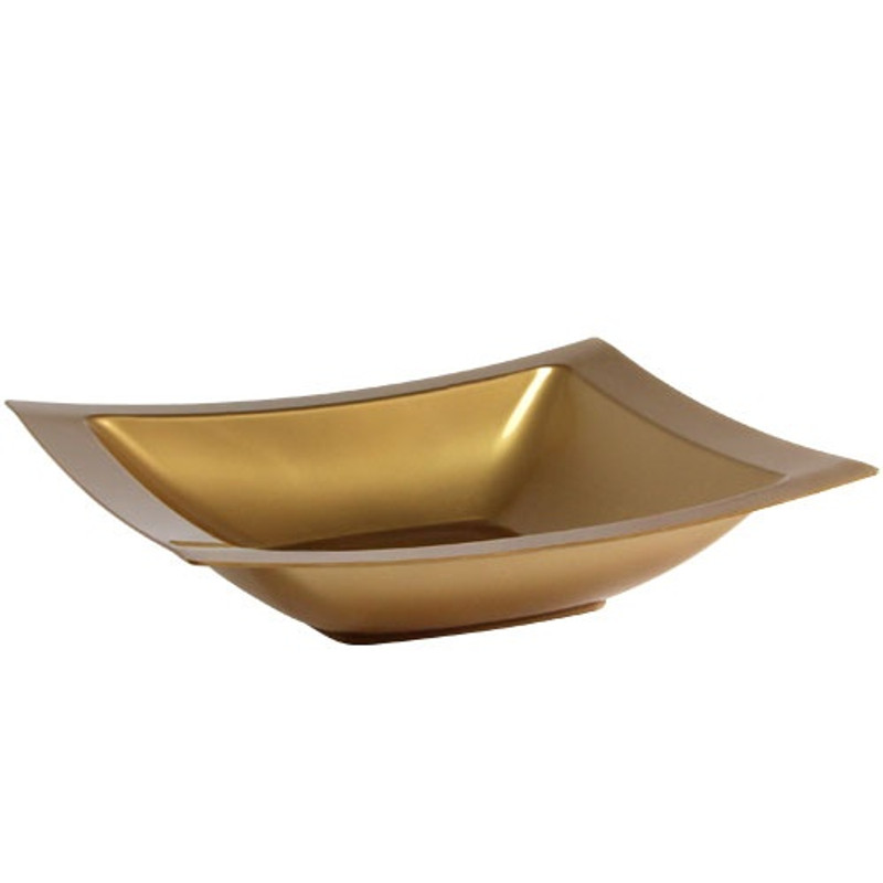Lillian's Gold 12oz Rectangular Plastic Soup Bowls 10 Ct