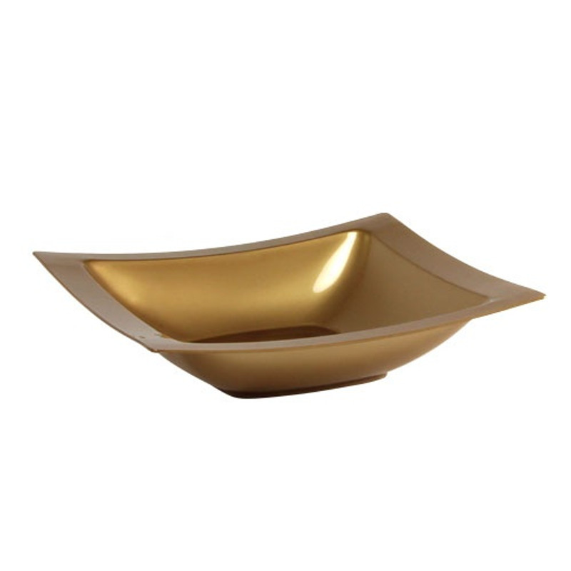 Lillian Tablesettings Gold 5oz Rectangular Plastic Dessert Bowls 10 Ct