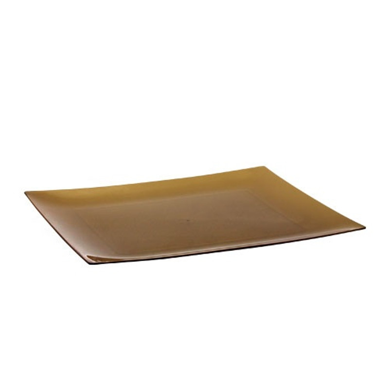 Lillian's Gold 7" Rectangular Plastic Appetizer Plates 10 Ct