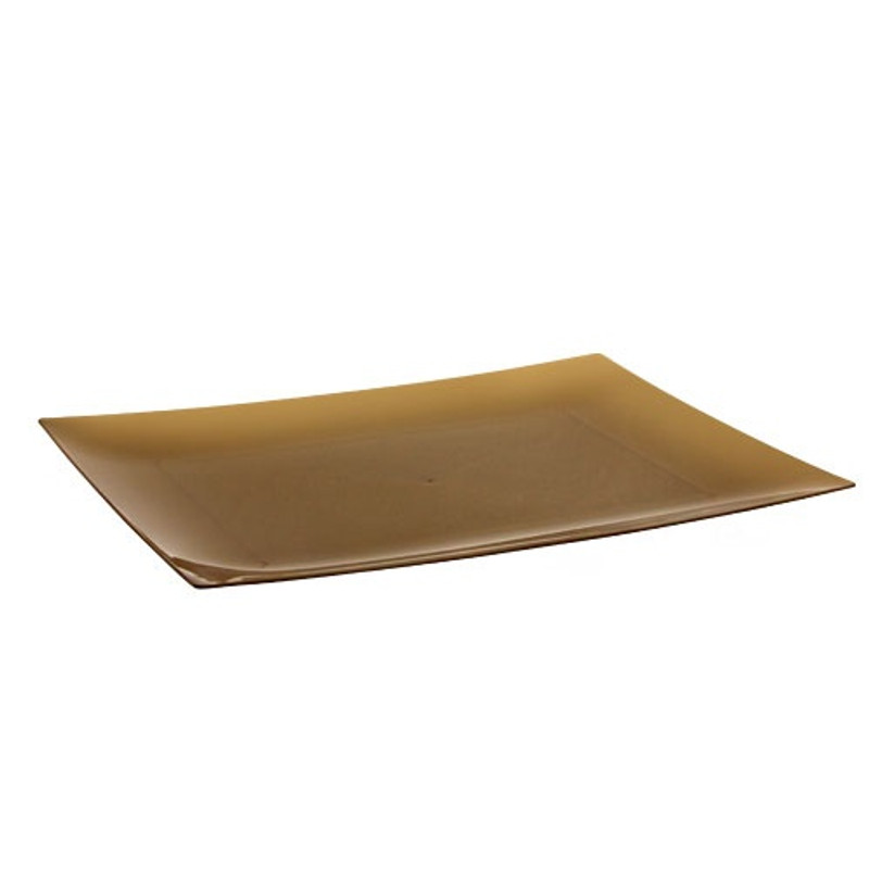 Lillian's Gold 9" Rectangular Plastic Salad Plates 10 Ct
