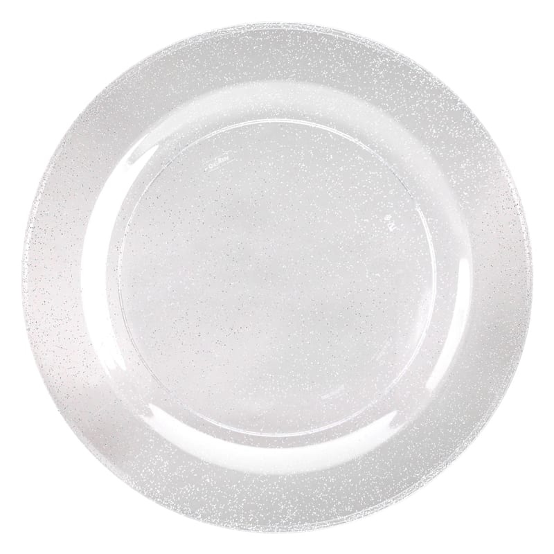 Silver Glittered Plate, 7.5"