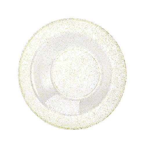 Lillian Collection Table Settings 10-Count Gold Glittered Bowls, 14oz