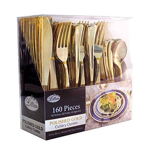 Lillian's Cutlery - Polished Gold - Combo Cutlery - Acetate Box
