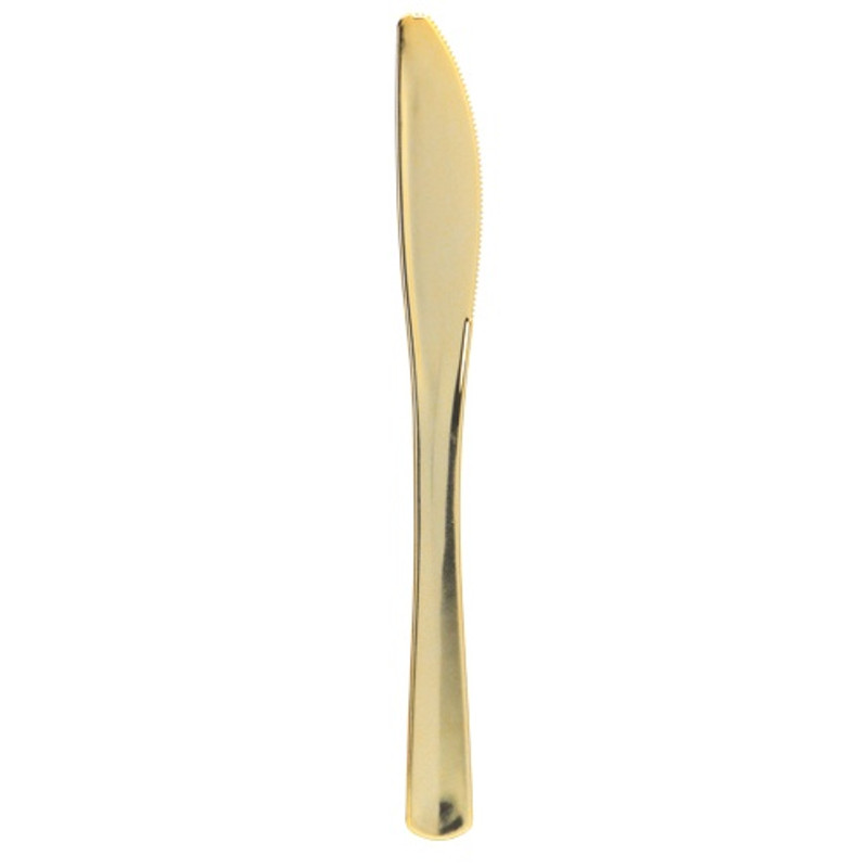 Lillian's Polished Gold Plastic Cutlery - Knives