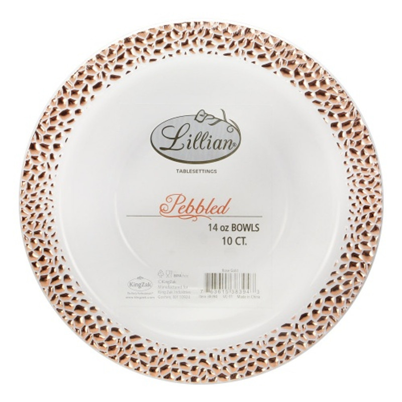 Lillian's Pebbled - Polished Rose Gold - 14 Oz. Bowl
