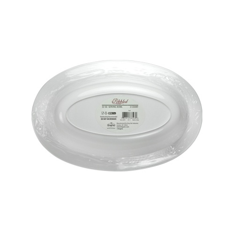 Lillian's Pebbled - 32 Oz. Oval Bowl - Pearl