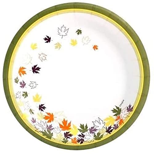 King Zak Floral Art Round Salad Paper Plates - 7" Foliage