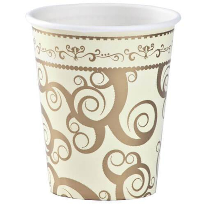 Hanna K. Signature Everyday Ensembles Paper Cup, 9 Oz, Gold Medley