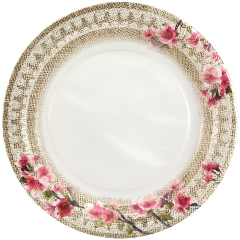 Hanna K. Signature Burlap Blossom - 10" Plate