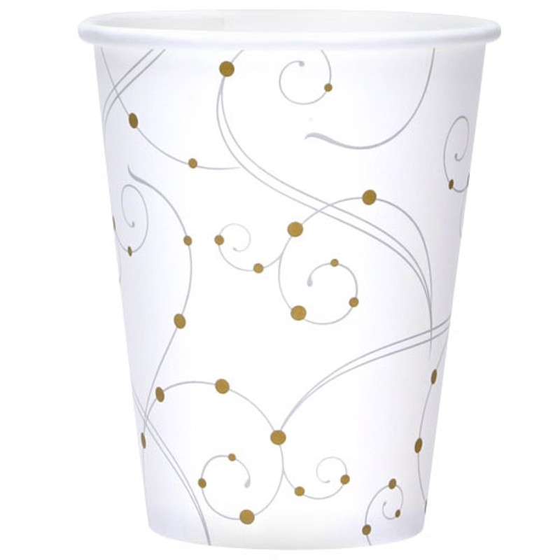 Hanna K. Signature 12 Oz. Swirls & Pearls Hot/Cold Paper Cup 16ct